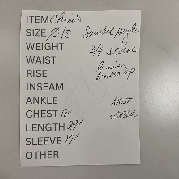 Chico's Sanibel Nayali Button Tunic Top Size 0 US S Cruise Blue 3/4 Sleeve NEW - Picture 9 of 9